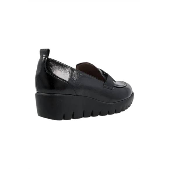 NEW WONDERS women's fly rings moccasins shoes in black patent - Picture 4 of 4